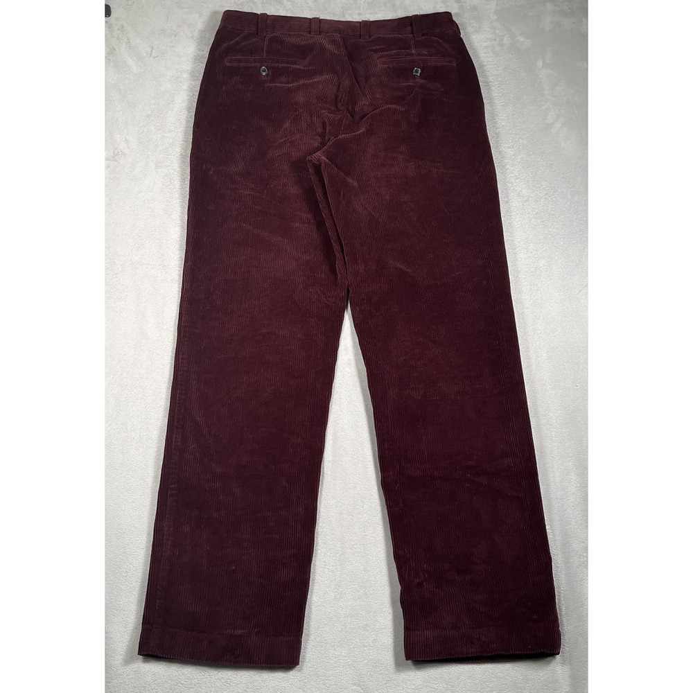Brooks Brothers Corduroy 346 Pants Men 34x32 Burgundy Cotton Dress Casual-EUC - Picture 6 of 11